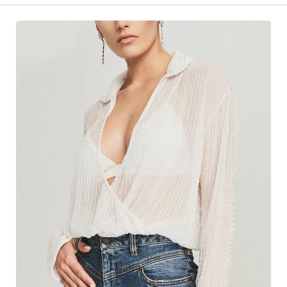 Retrofete Sheer White Blouse